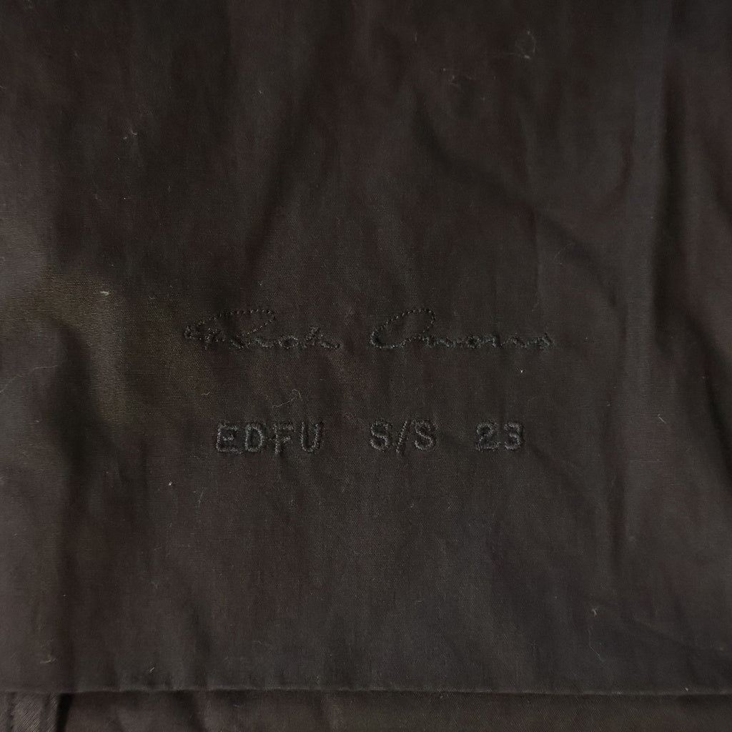 Rick Owens(リックオウエンス) 23SS EDFU期 Magnum Shirt コットン マグナムシャツ 半袖シャツ ブラック RR01C4712-TE