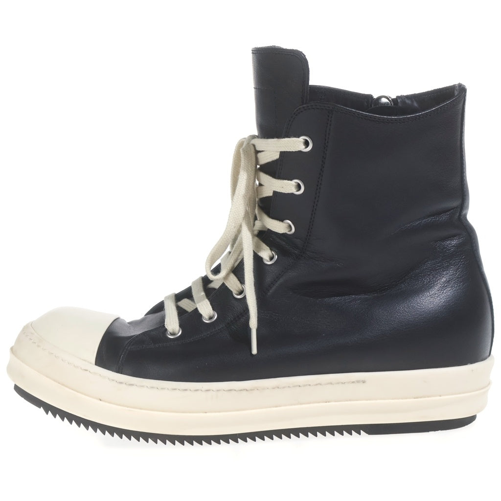 Rick Owens(リックオウエンス) LEATHER SNEAKERS レザー ラモーンズ ハイカットスニーカー ブラック/ホワイト
