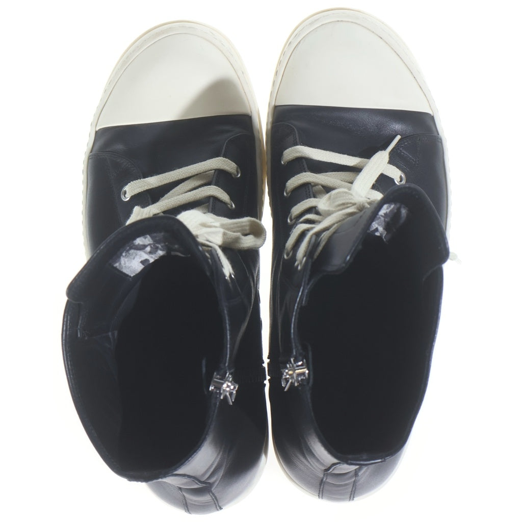 Rick Owens(リックオウエンス) LEATHER SNEAKERS レザー ラモーンズ ハイカットスニーカー ブラック/ホワイト