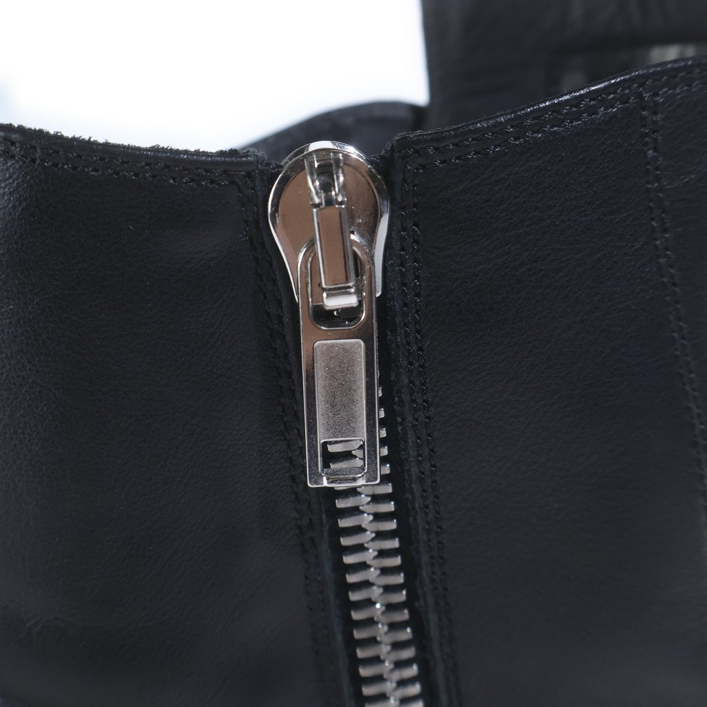 Rick Owens(リックオウエンス) LEATHER SNEAKERS レザー ラモーンズ ハイカットスニーカー ブラック/ホワイト