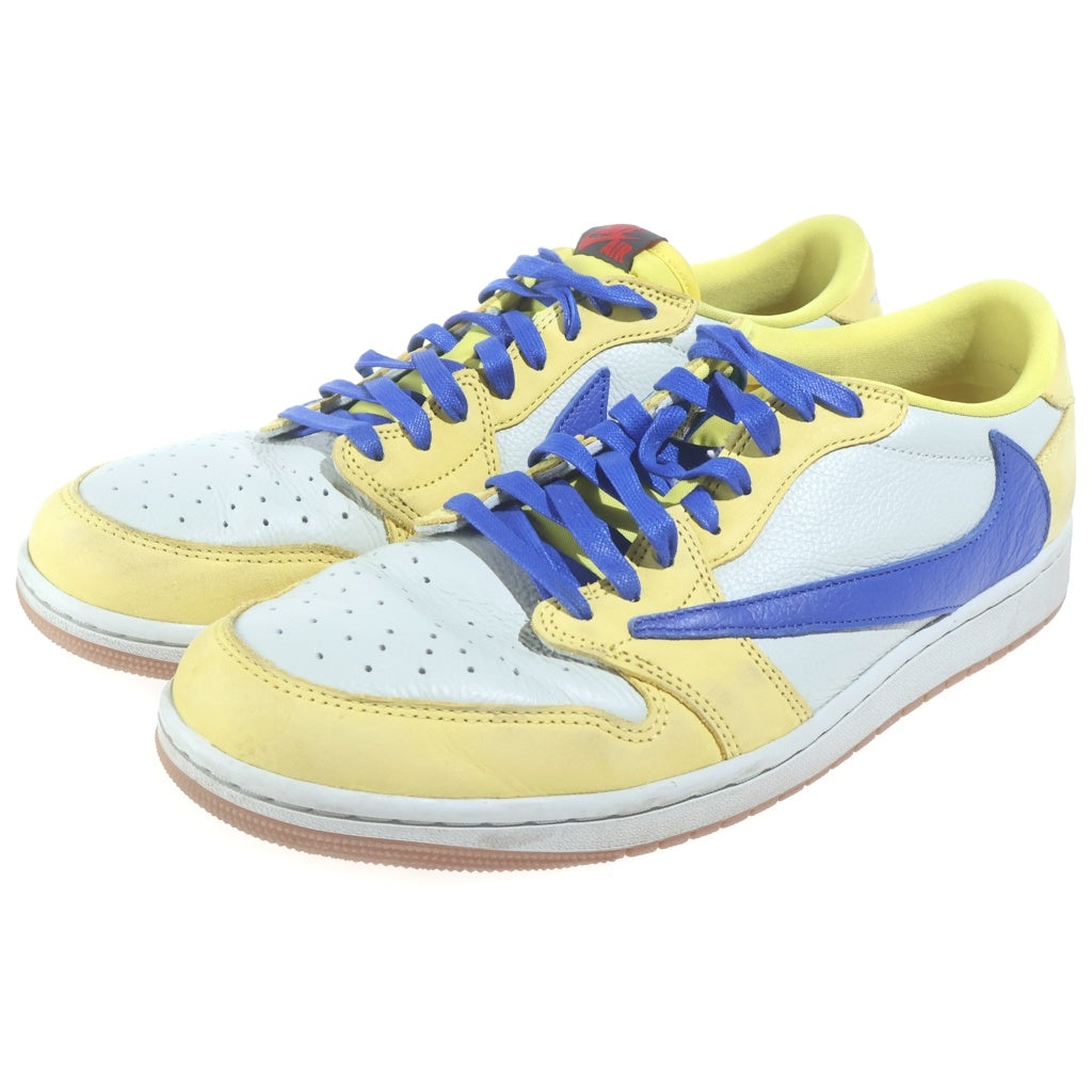 NIKE(ナイキ) ×TRAVIS SCOTT WMNS AIR JORDAN 1 RETRO LOW OG CANARY DZ4137-700 トラヴィススコット ウィメンズ エアジョーダン1 カナリー ローカットスニーカー イエロー/ホワイト US13/30cm レディース