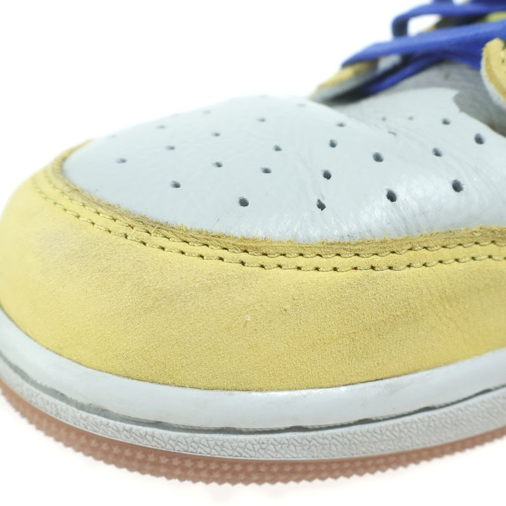 NIKE(ナイキ) ×TRAVIS SCOTT WMNS AIR JORDAN 1 RETRO LOW OG CANARY DZ4137-700 トラヴィススコット ウィメンズ エアジョーダン1 カナリー ローカットスニーカー イエロー/ホワイト US13/30cm レディース