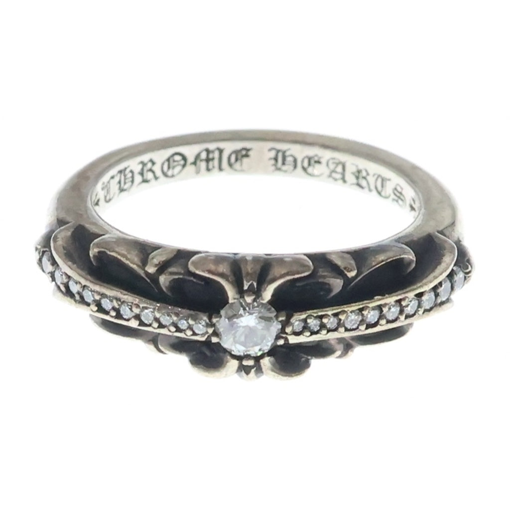 CHROME HEARTS(クロムハーツ) BABY CLSC P D ベイビークラシックフローラルクロス PAVEダイヤ シルバーリング レディース