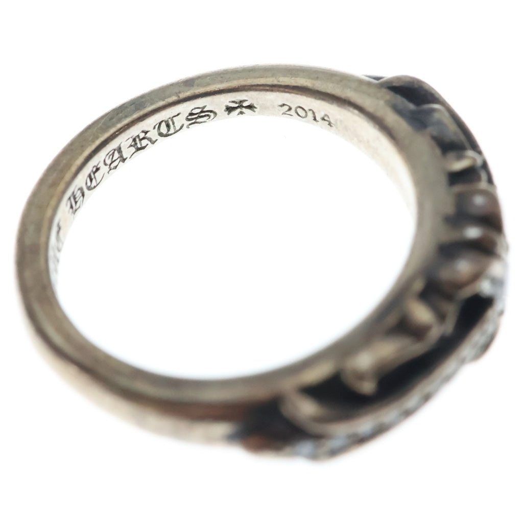CHROME HEARTS(クロムハーツ) BABY CLSC P D ベイビークラシックフローラルクロス PAVEダイヤ シルバーリング レディース