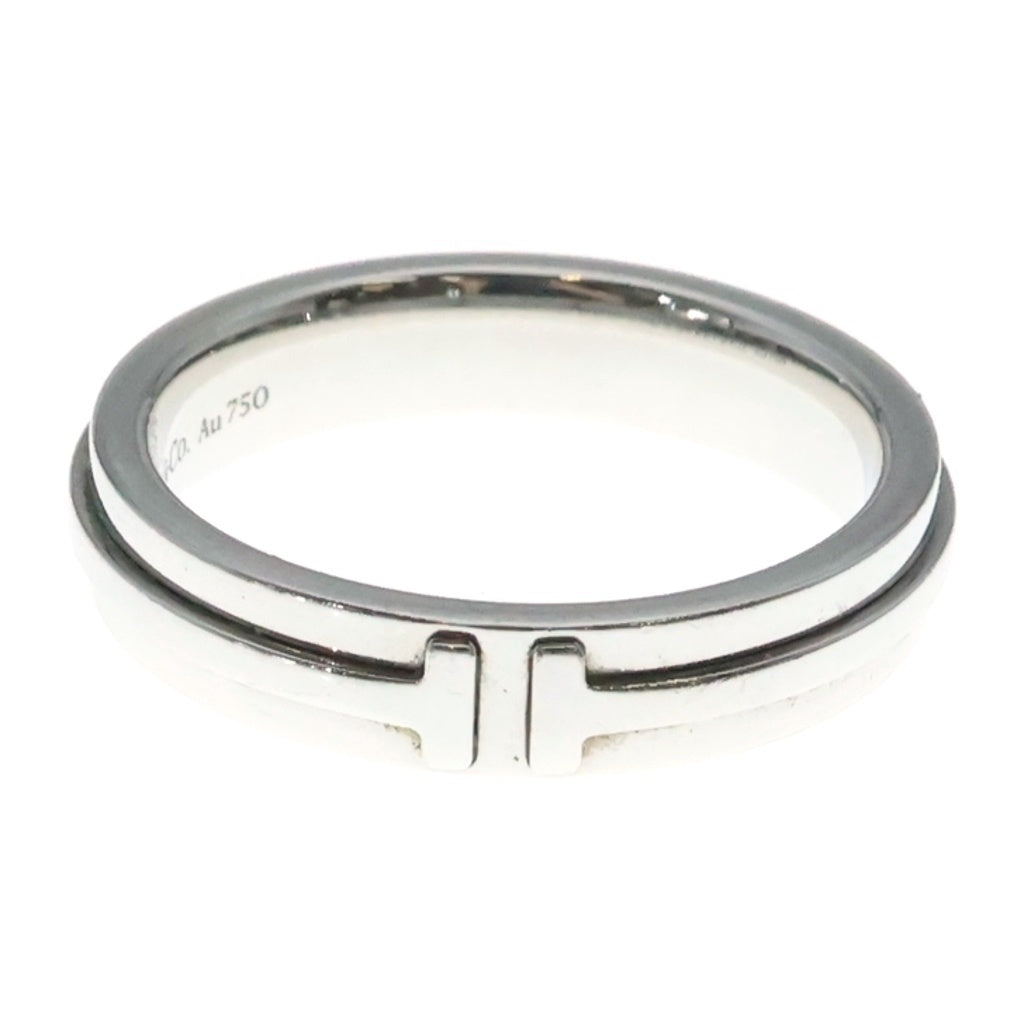 TIFFANY & Co.(ティファニー) K18WG Tトゥー ナローリング ホワイトゴールド