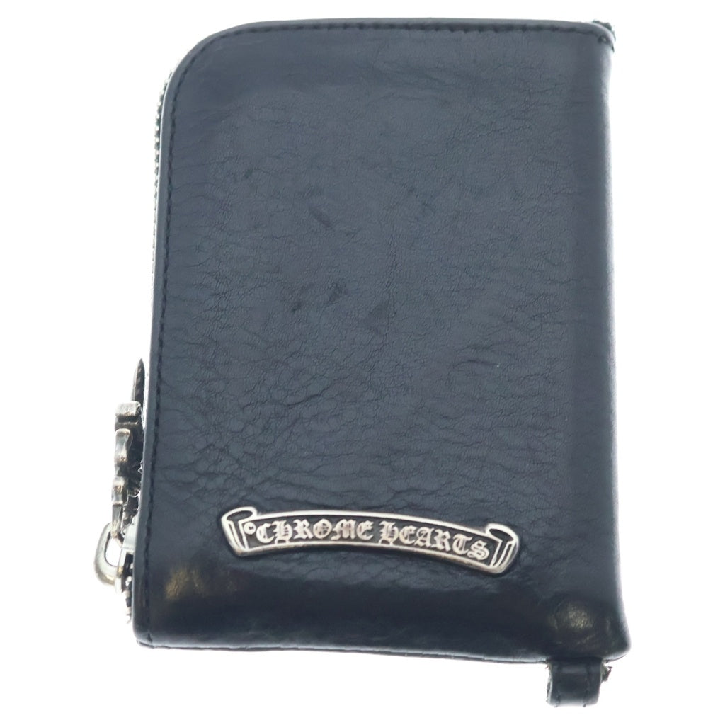 CHROME HEARTS(クロムハーツ) TINY ZIP タイニージップ クロスパッチ ダガージップ レザー コインケース コンパクトウォレット 財布 ブラック