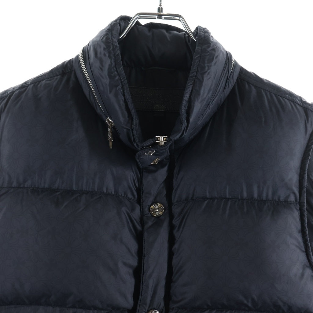 CHROME HEARTS(クロムハーツ) STIFF VEST スティフ ナイロン ダガージップ クロスボールボタン ダウンベスト ブラック