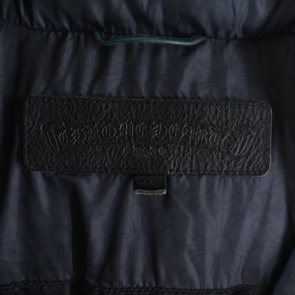 CHROME HEARTS(クロムハーツ) STIFF VEST スティフ ナイロン ダガージップ クロスボールボタン ダウンベスト ブラック