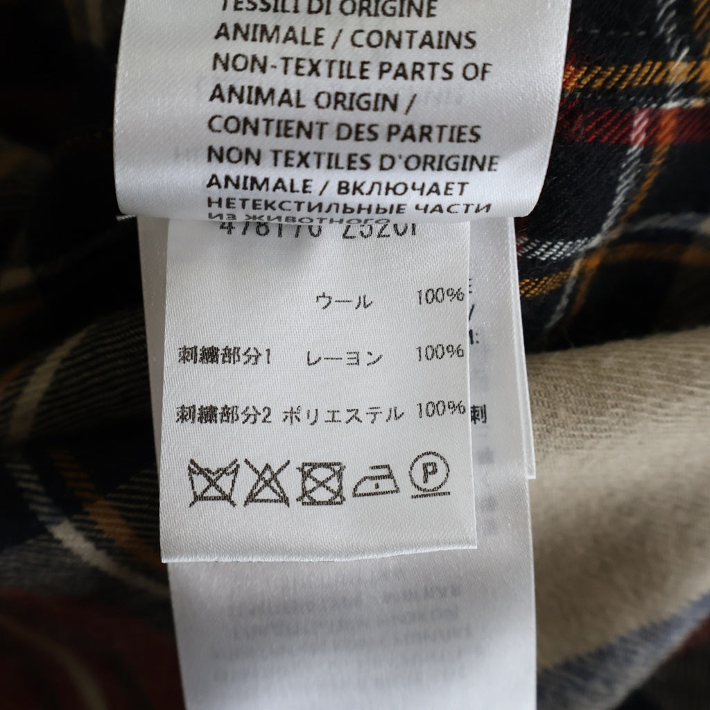 GUCCI(グッチ) 17AW ドラゴン刺繍 ウール チェック 長袖シャツ マルチ 478176 Z520F