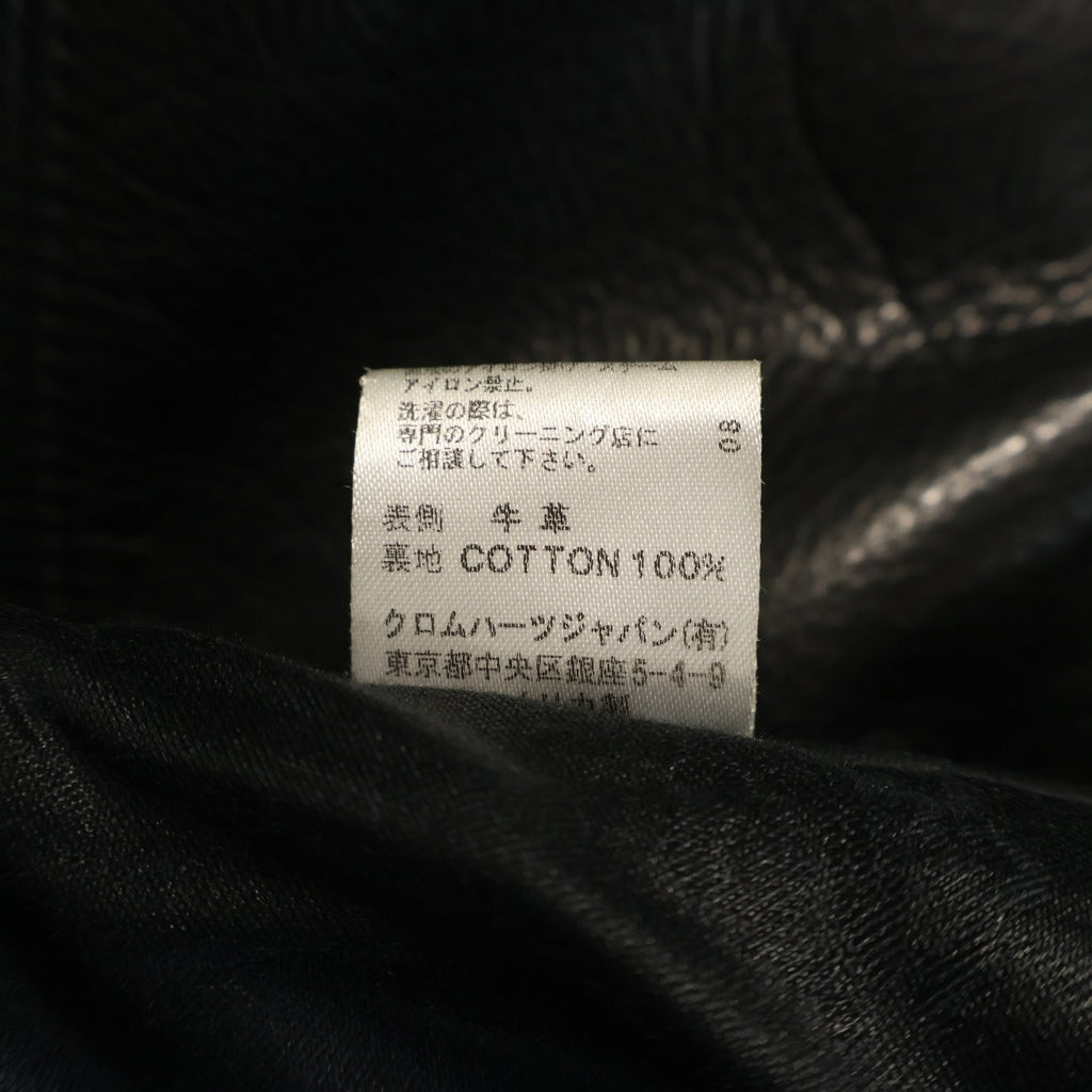 CHROME HEARTS(クロムハーツ) LTHR PANTS フレアニー クロスボールボタンフライ レザーパンツ ブラック