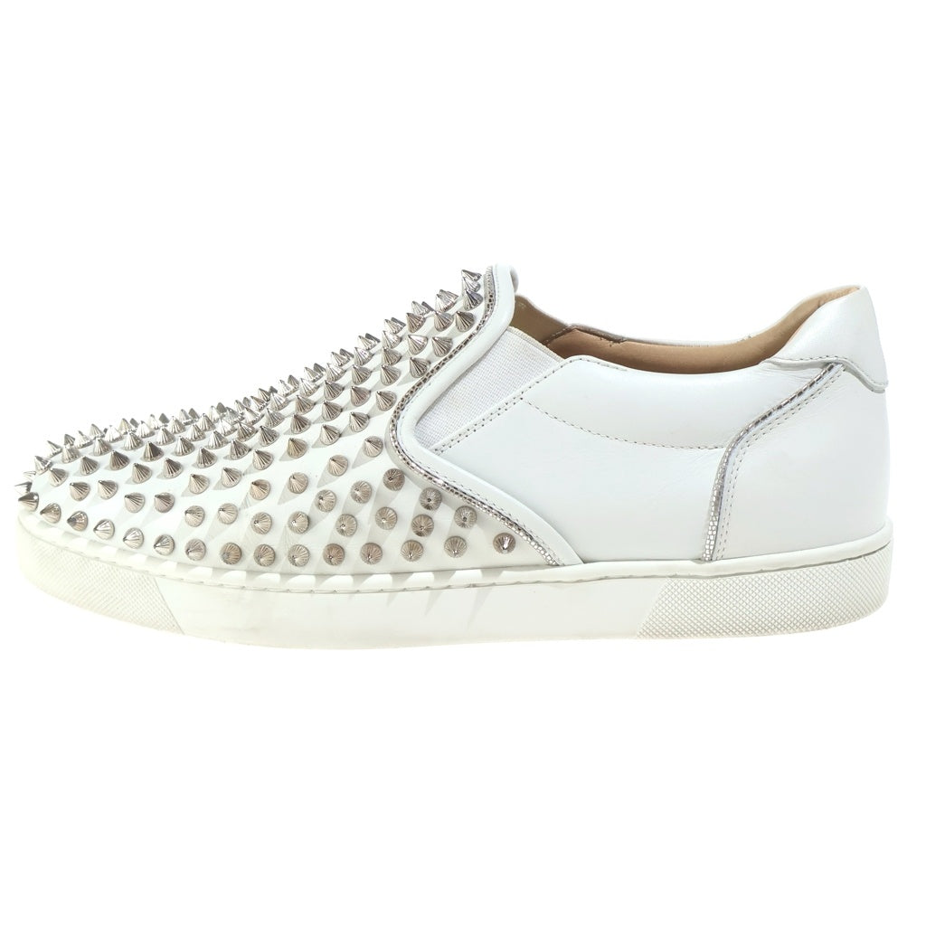 CHRISTIAN LOUBOUTIN(クリスチャンルブタン) Sailor Boat Orlato Spikes セーラーボート スパイクスタッズ レザー ローカットスニーカー スリッポン ホワイト