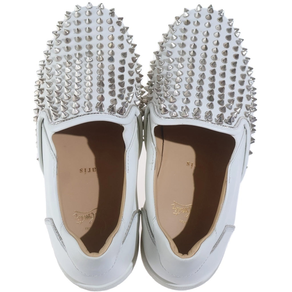 CHRISTIAN LOUBOUTIN(クリスチャンルブタン) Sailor Boat Orlato Spikes セーラーボート スパイクスタッズ レザー ローカットスニーカー スリッポン ホワイト