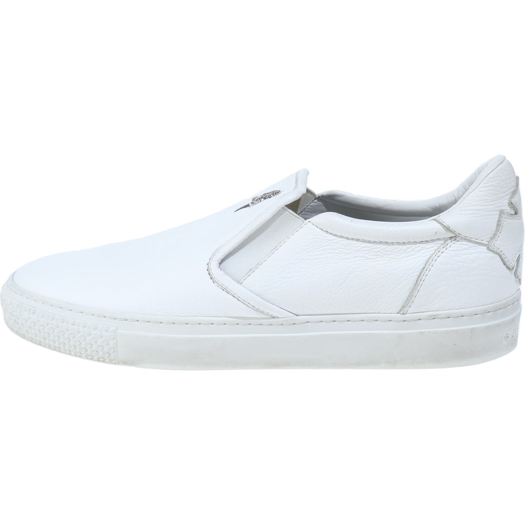 CHROME HEARTS(クロムハーツ) SLIP ON CHプラス レザーパッチ ダガー ローカットスニーカー スリッポン ホワイト