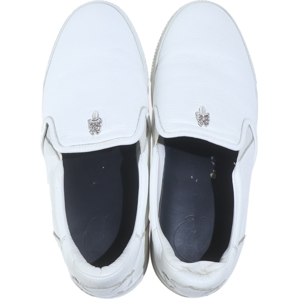 CHROME HEARTS(クロムハーツ) SLIP ON CHプラス レザーパッチ ダガー ローカットスニーカー スリッポン ホワイト