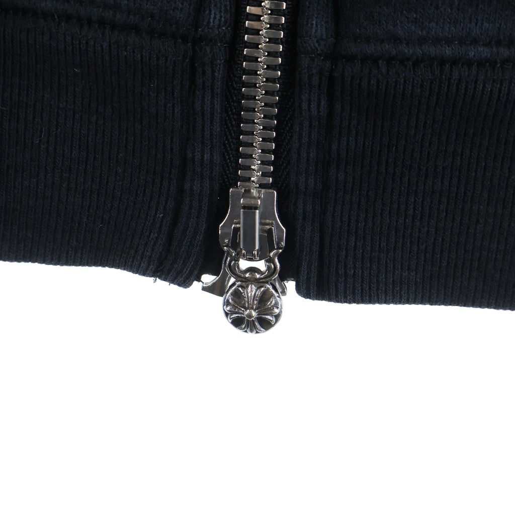 CHROME HEARTS(クロムハーツ) Y NOT ワイノット CHプラスパッチ付き ダガー クロスボール ダブルジップアップ スウェットパーカー ブラック