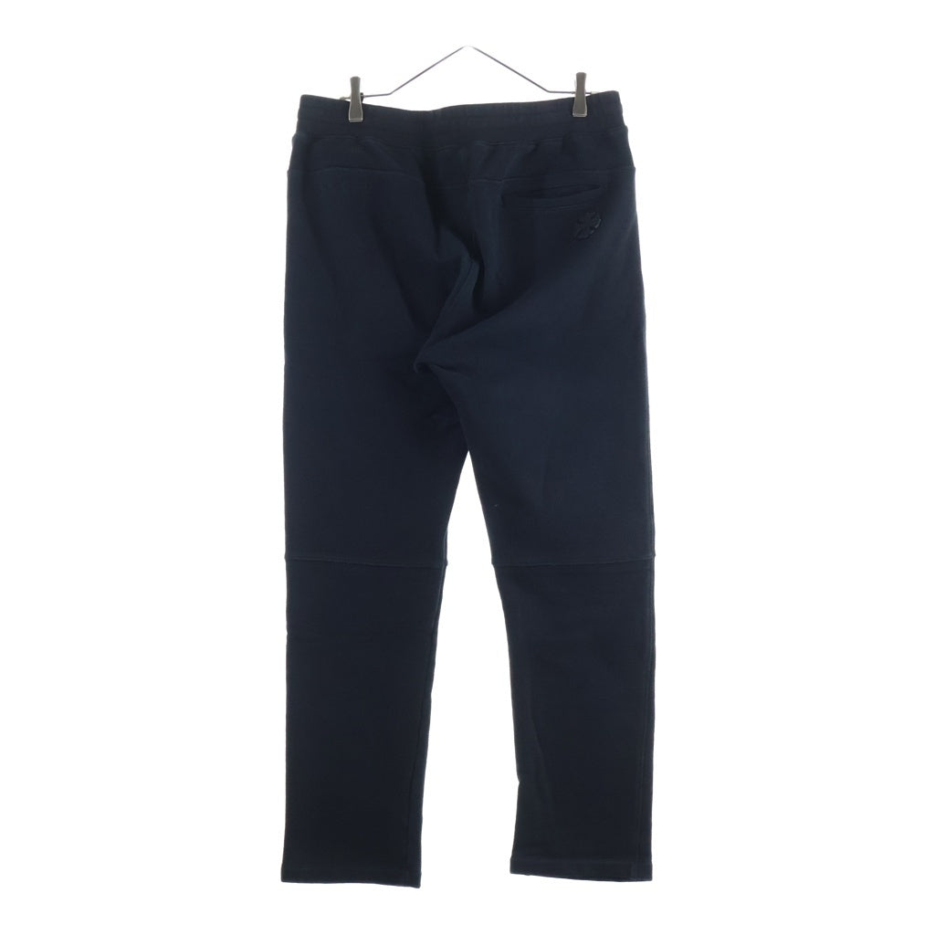 CHROME HEARTS(クロムハーツ) Y NOT ワイノット CHプラス レザーパッチ ロゴ刺繍 ダガージップ スウェット パンツ ブラック