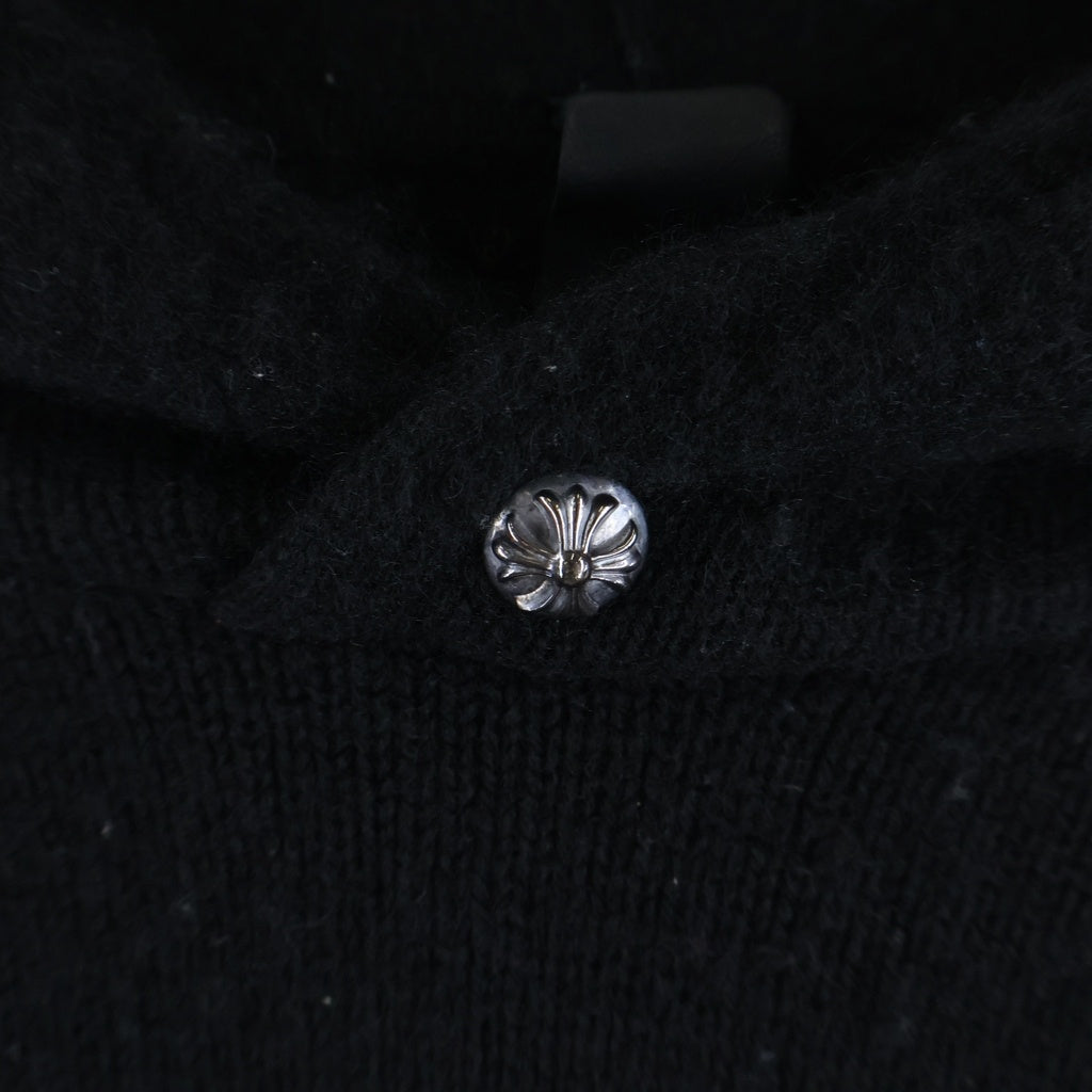 CHROME HEARTS(クロムハーツ) 袖フローラルパッチ カシミヤ プルオーバーパーカー ブラック