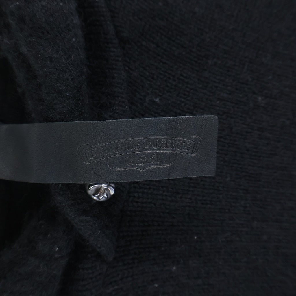 CHROME HEARTS(クロムハーツ) 袖フローラルパッチ カシミヤ プルオーバーパーカー ブラック