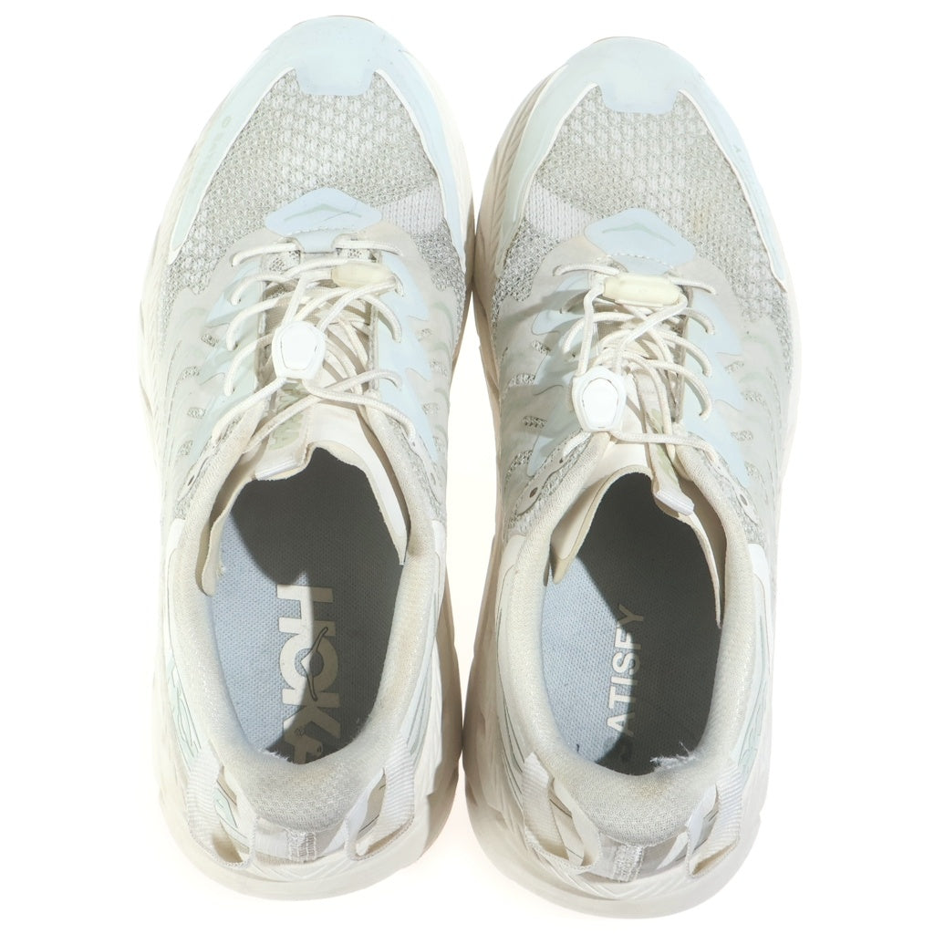 HOKA ONE ONE(ホカオネオネ) ×SATISFY CLIFTON LS CELADON TINT サティスファイ クリフトン セラドンティント ローカットスニーカー ホワイト US9/27cm 1143450-CTWW