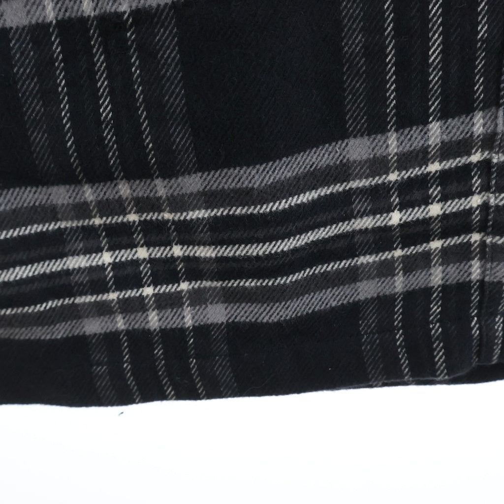 CHROME HEARTS(クロムハーツ) After School Flannel Check Pants アフタースクール レザークロスパッチ フランネル チェックロングパンツ ネイビー -