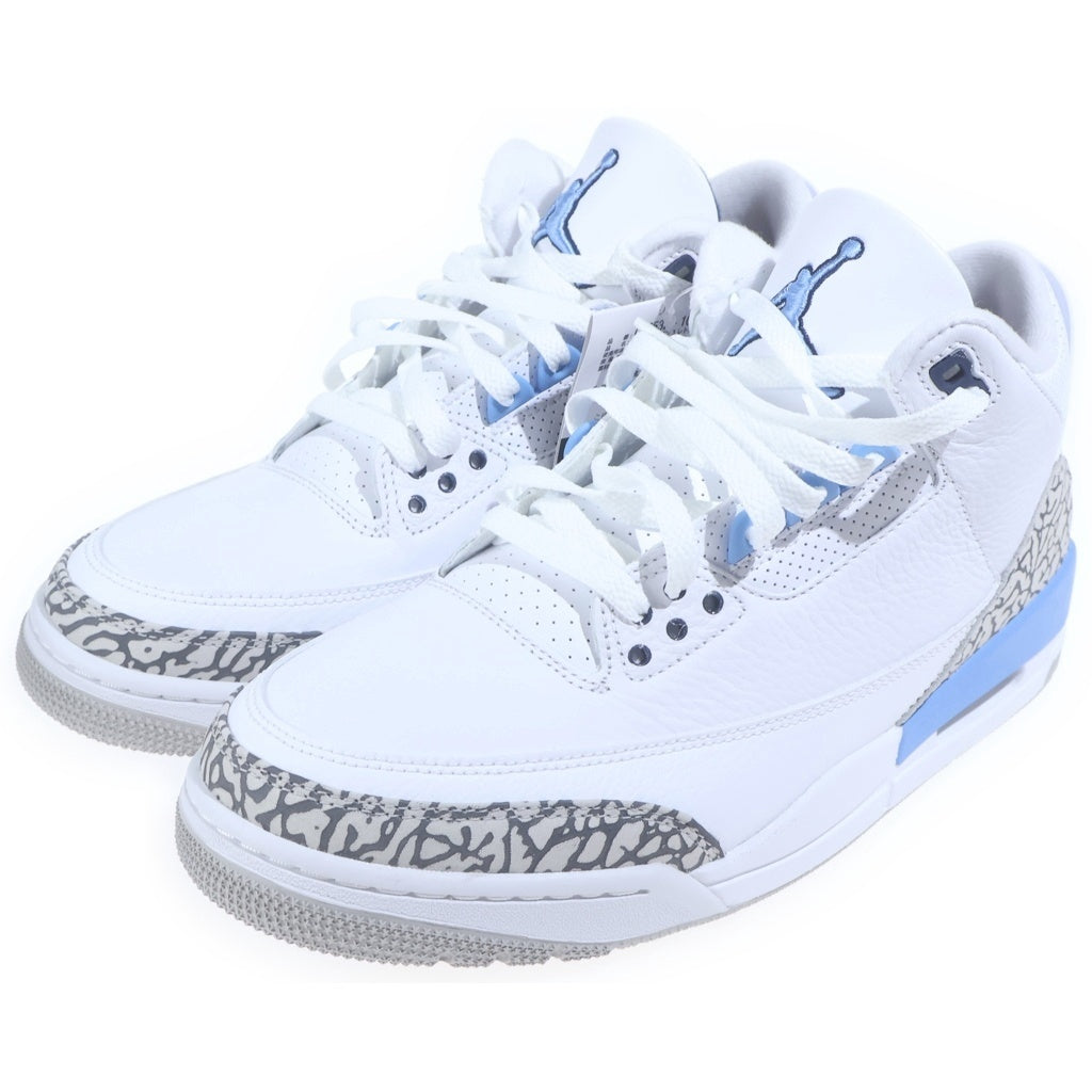 NIKE(ナイキ) AIR JORDAN 3 RETRO UNC エアジョーダン3 レトロ ローカットスニーカー ホワイト/ブルー US9.5/27.5cm CT8532-104