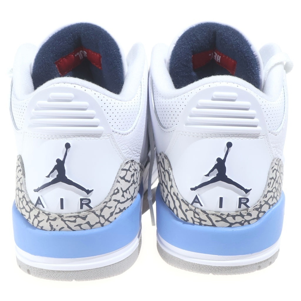 NIKE(ナイキ) AIR JORDAN 3 RETRO UNC エアジョーダン3 レトロ ローカットスニーカー ホワイト/ブルー US9.5/27.5cm CT8532-104