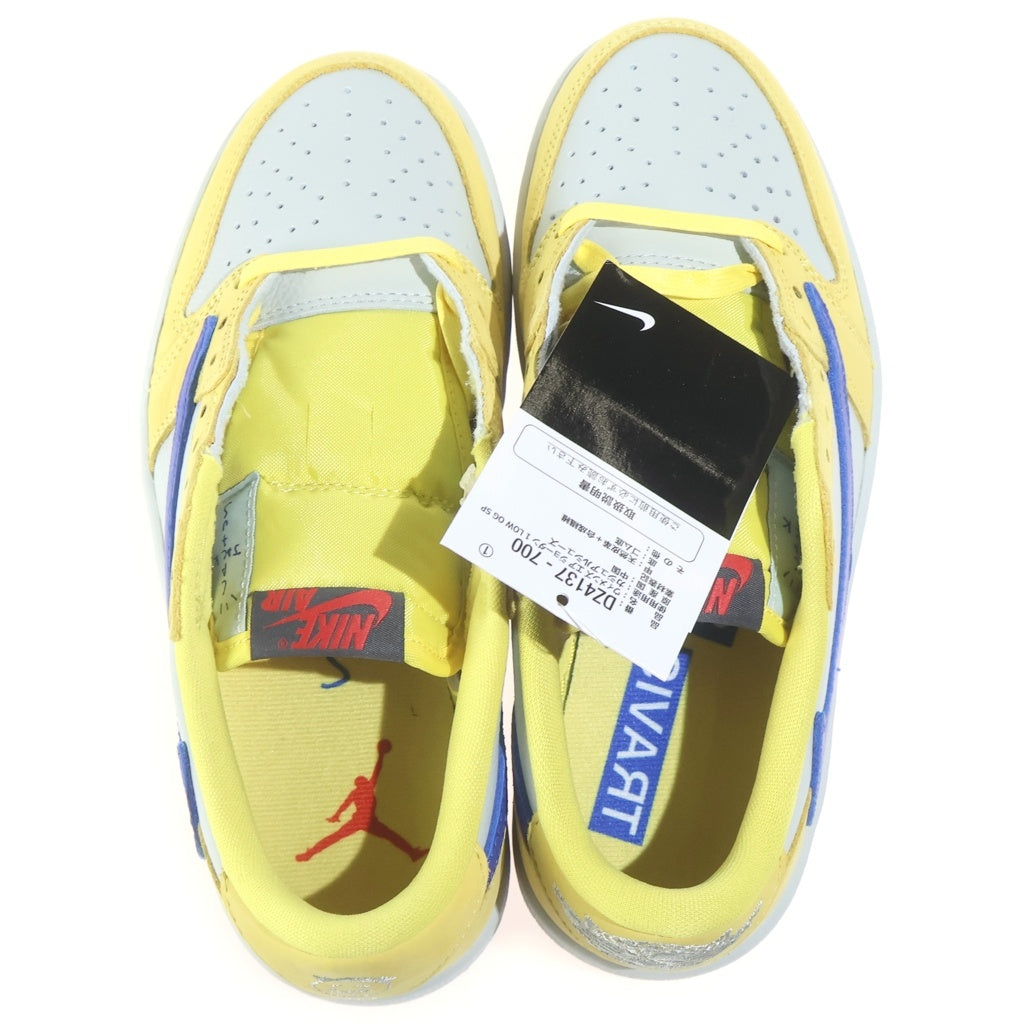 NIKE(ナイキ) ×TRAVIS SCOTT WMNS AIR JORDAN 1 RETRO LOW OG CANARY トラヴィススコット ウィメンズ エアジョーダン1 ローカットスニーカー カナリー レディース US6/23cm DZ4137-700