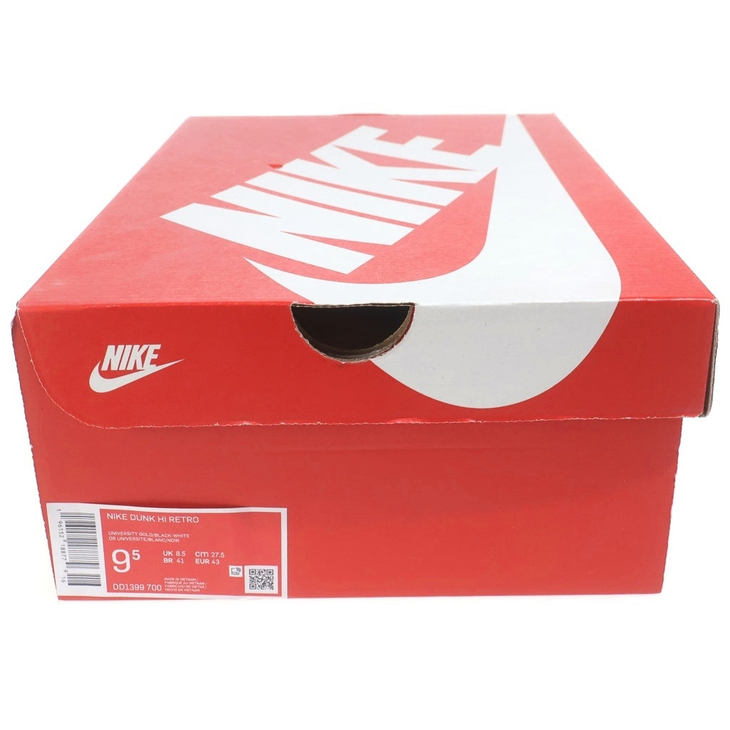 NIKE(ナイキ) DUNK HIGH UNIVERSITY GOLD AND BLACK ダンク ハイカットスニーカー イエロー/ブラック US9.5/27.5cm DD1399-700
