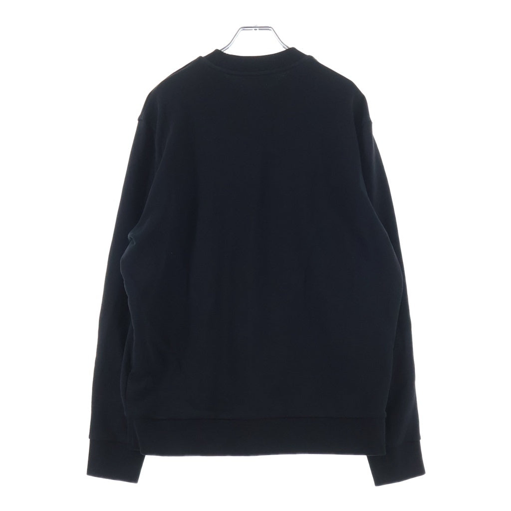 MONCLER(モンクレール) 25SS フロントロゴワッペン クルーネック ロングスリーブ 長袖スウェット トレーナー ブラック K10918G00073 809KR