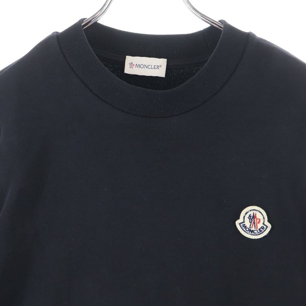 MONCLER(モンクレール) 25SS フロントロゴワッペン クルーネック ロングスリーブ 長袖スウェット トレーナー ブラック K10918G00073 809KR