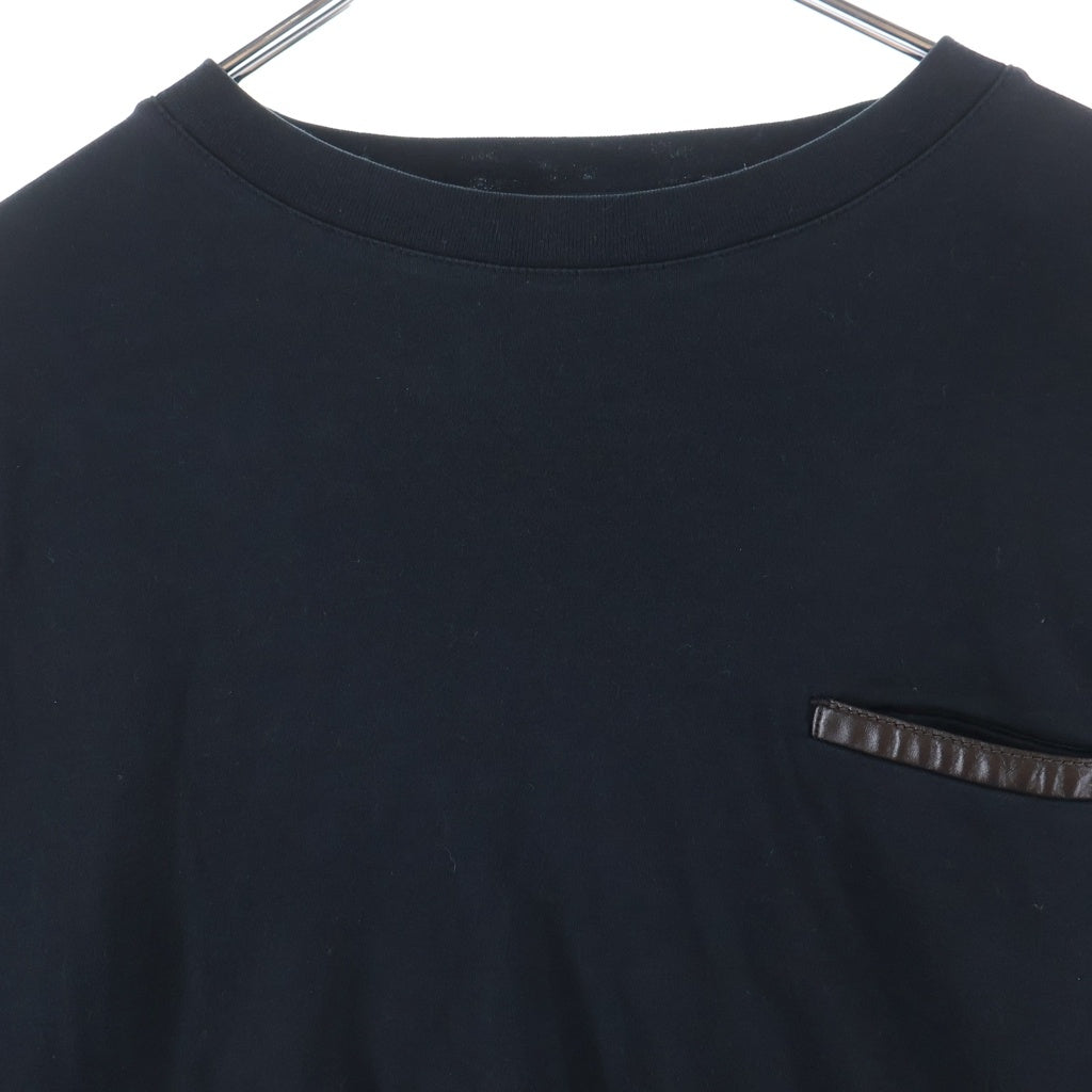 Berluti(ベルルッティ) フロントポケット クルーネック 長袖Tシャツ カットソー ブラック R28JRL120JAEK