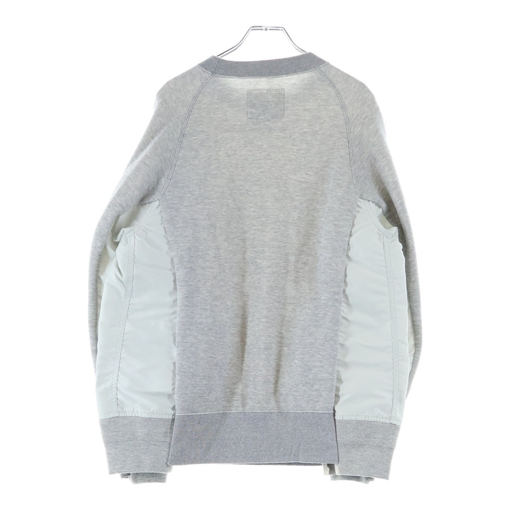 Sacai(サカイ) 25SS ナイロン切替ドッキング プルオーバー スウェット トレーナー グレー SCM-221