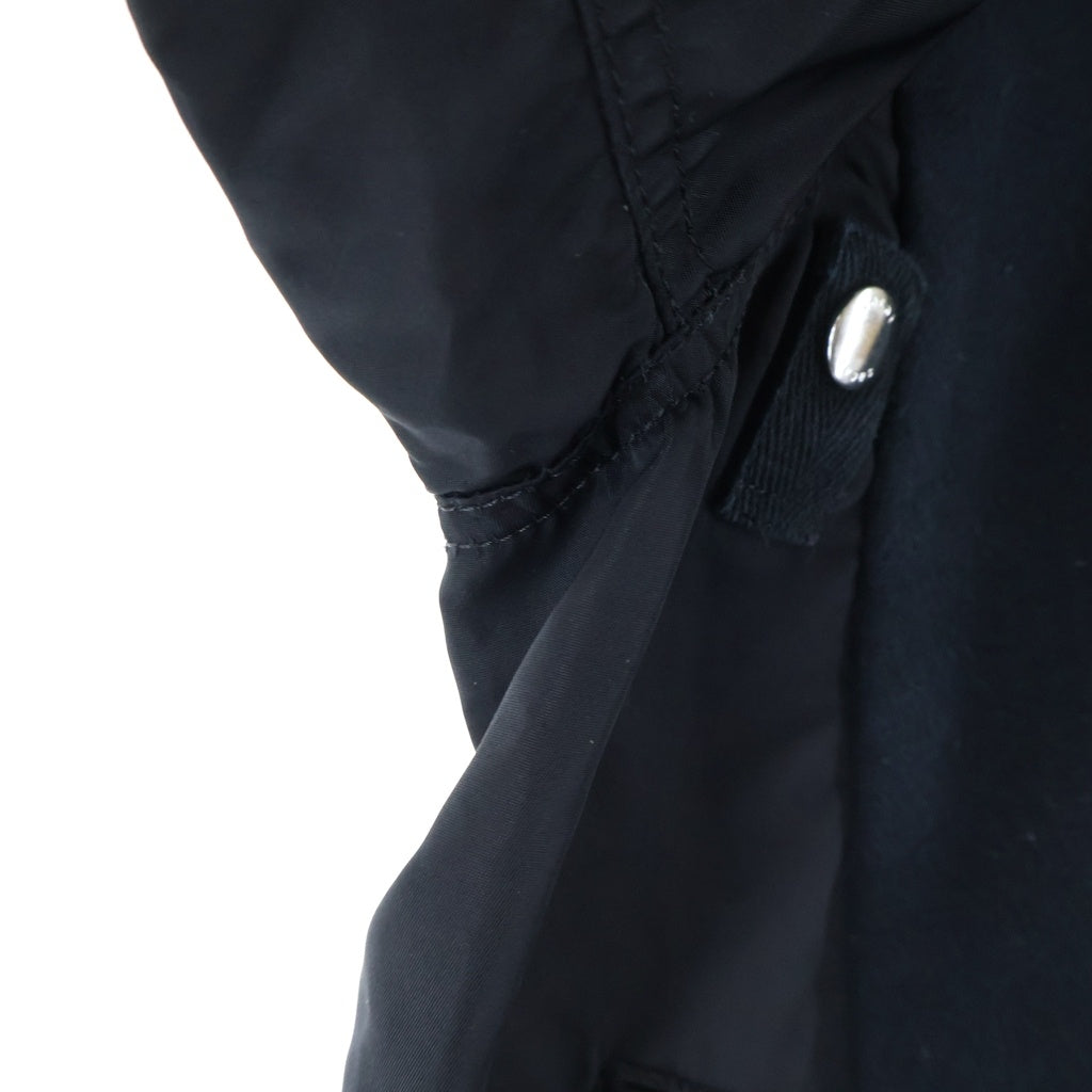 Sacai(サカイ) 23SS ナイロン切替ドッキング フーデッド プルオーバー スウェット パーカー ブラック SCM-057