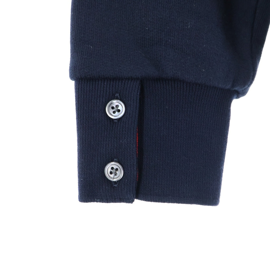 THOM BROWNE(トムブラウン) バックトリコロール ストライプデザイン フーデッド ジップアップ スウェット パーカー ネイビー MJT152A-03377-415