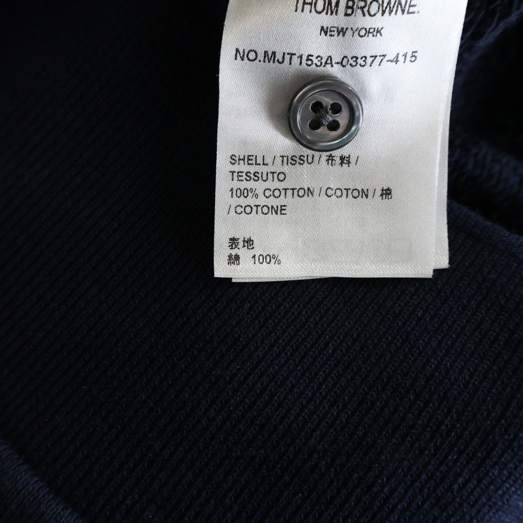 THOM BROWNE(トムブラウン) バックトリコロール ストライプデザイン フーデッド ジップアップ スウェット パーカー ネイビー MJT152A-03377-415