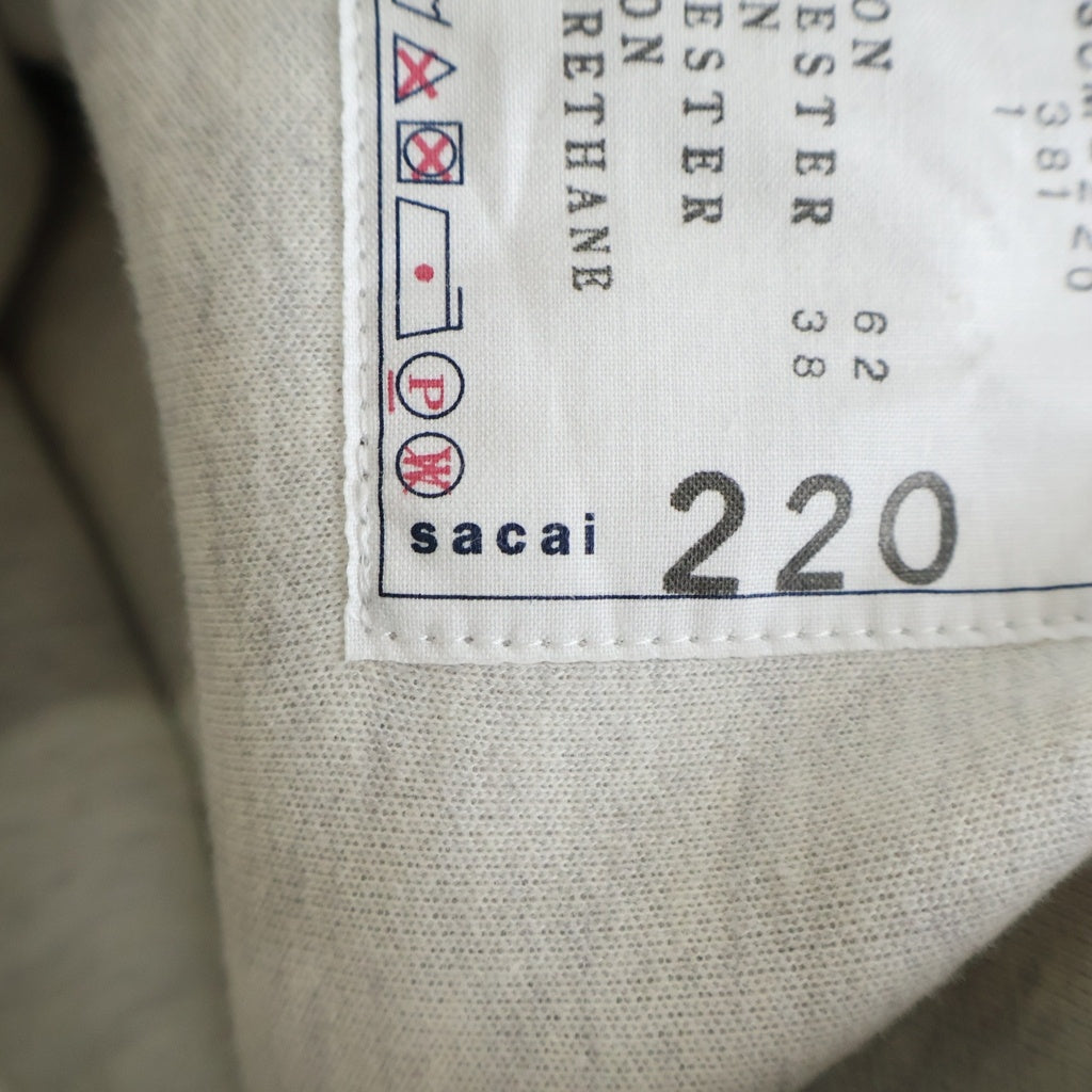 Sacai(サカイ) 25SS ナイロン切替ドッキング フーデッド プルオーバー スウェット パーカー グレー SCM-220