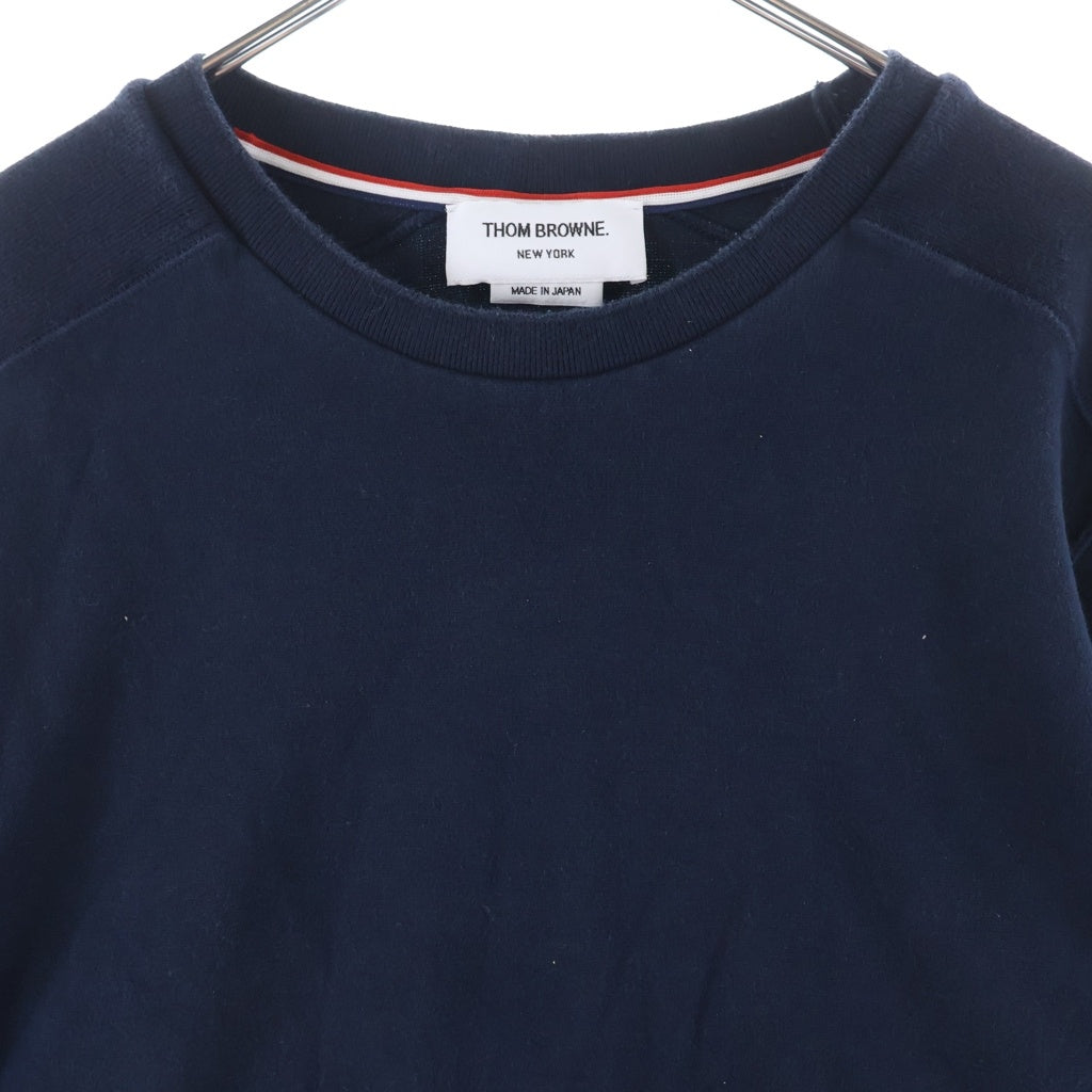 THOM BROWNE(トムブラウン) 4BARデザイン ミラノコットン ロングスリーブ 長袖Tシャツ カットソー ネイビー MJS245A-07323-415
