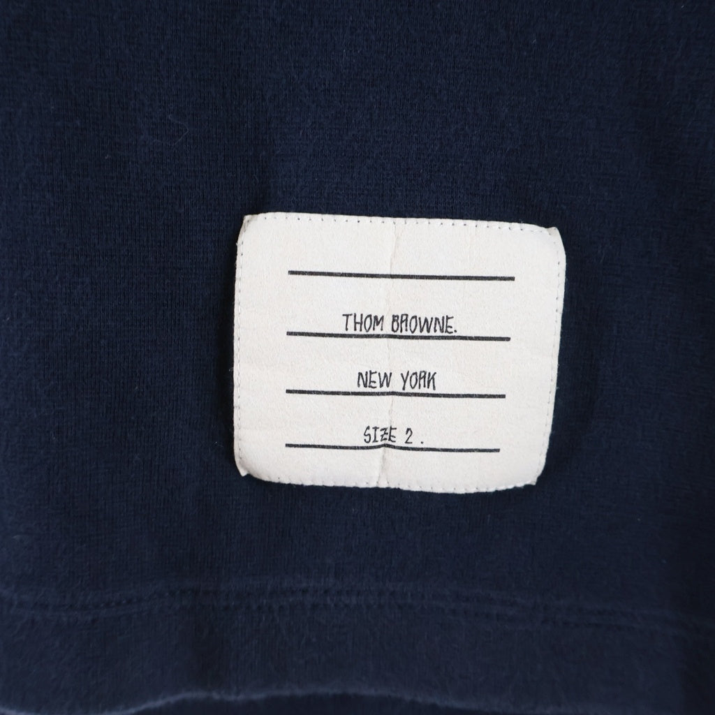 THOM BROWNE(トムブラウン) 4BARデザイン ミラノコットン ロングスリーブ 長袖Tシャツ カットソー ネイビー MJS245A-07323-415