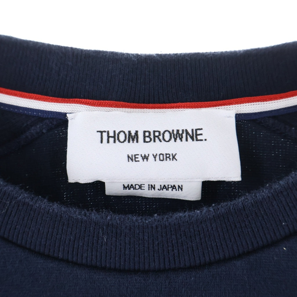 THOM BROWNE(トムブラウン) 4BARデザイン ミラノコットン ロングスリーブ 長袖Tシャツ カットソー ネイビー MJS245A-07323-415