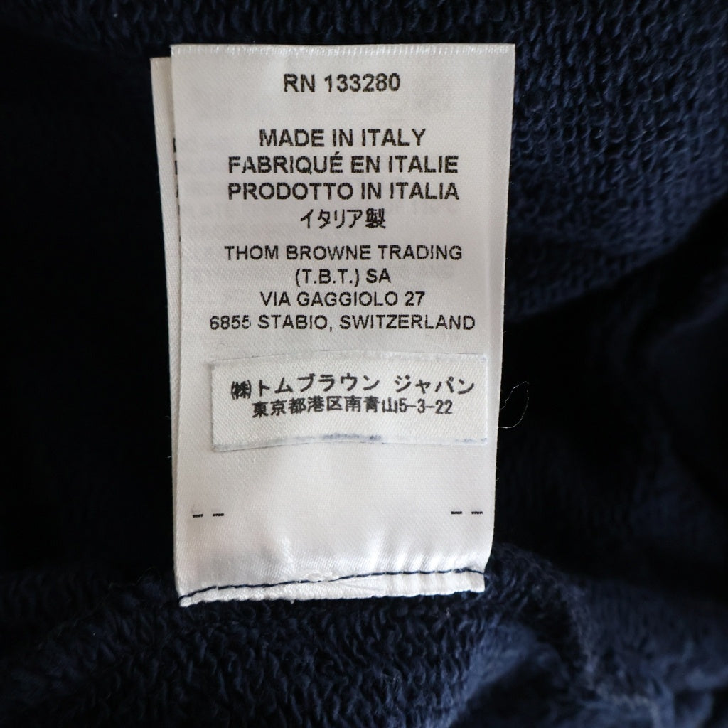 THOM BROWNE(トムブラウン) 4BARデザイン ループバック フーデッド プルオーバー スウェット パーカー ネイビー MJT236A-03377-415