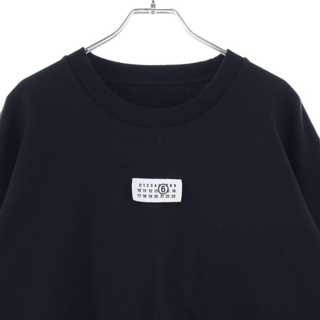 MM6 Maison Margiela(エムエムシックスメゾンマルジェラ) フロントカレンダーパッチデザイン クルーネック ロングスリーブ スウェット トレーナー レディース ブラック S52GU0247 M25025