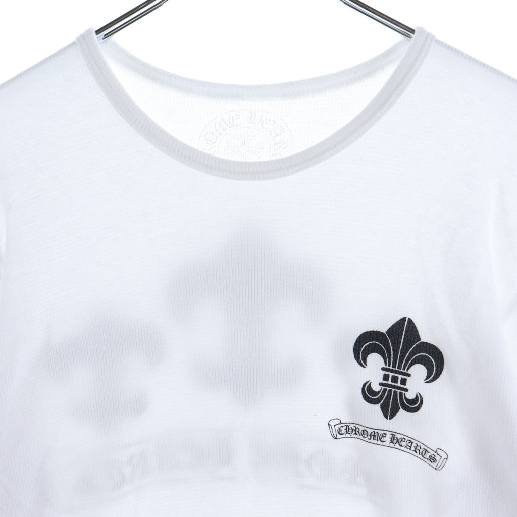 CHROME HEARTS(クロムハーツ) BSフレア スクロールラベル クルーネック 長袖Tシャツ カットソー ロングスリーブ コットン ホワイト