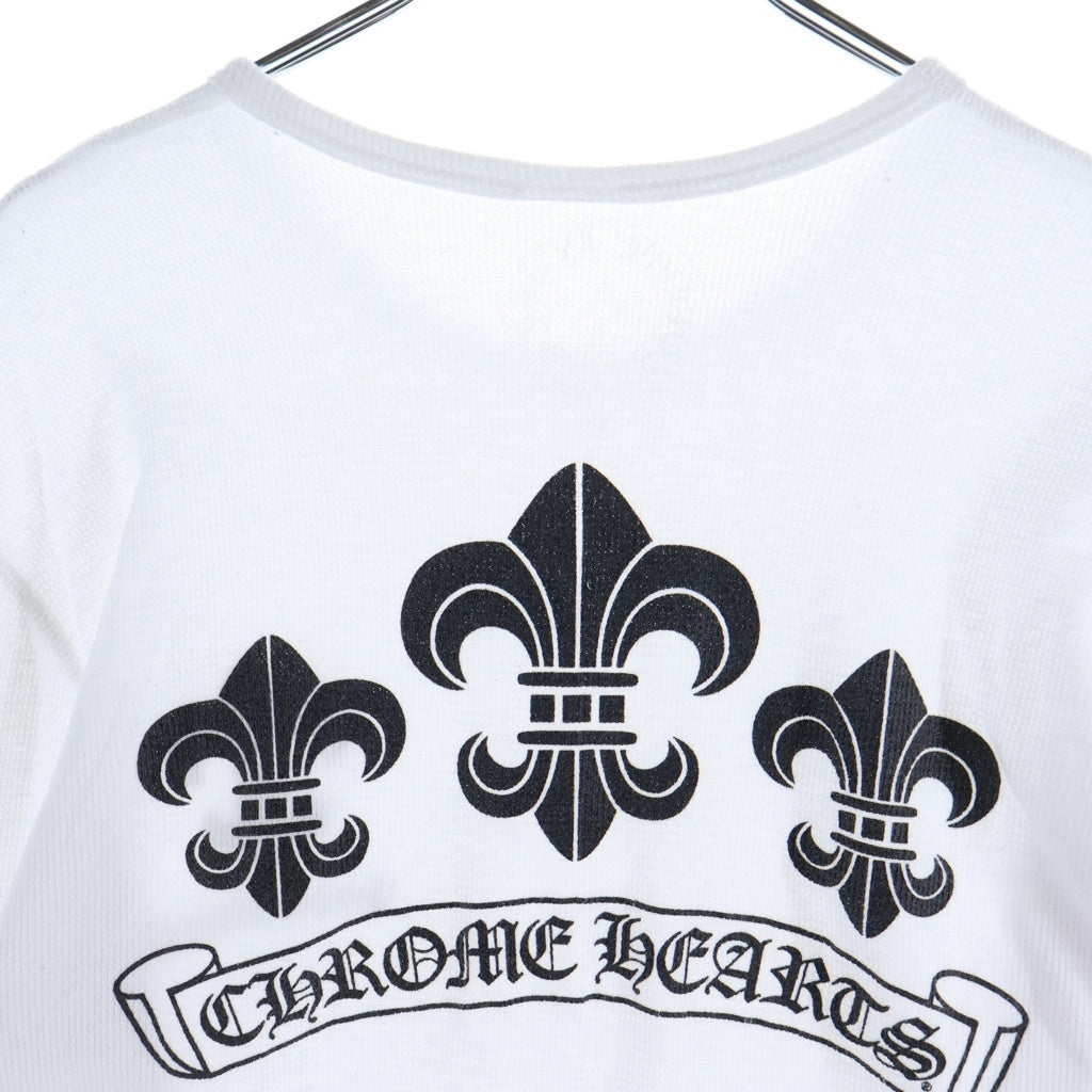 CHROME HEARTS(クロムハーツ) BSフレア スクロールラベル クルーネック 長袖Tシャツ カットソー ロングスリーブ コットン ホワイト