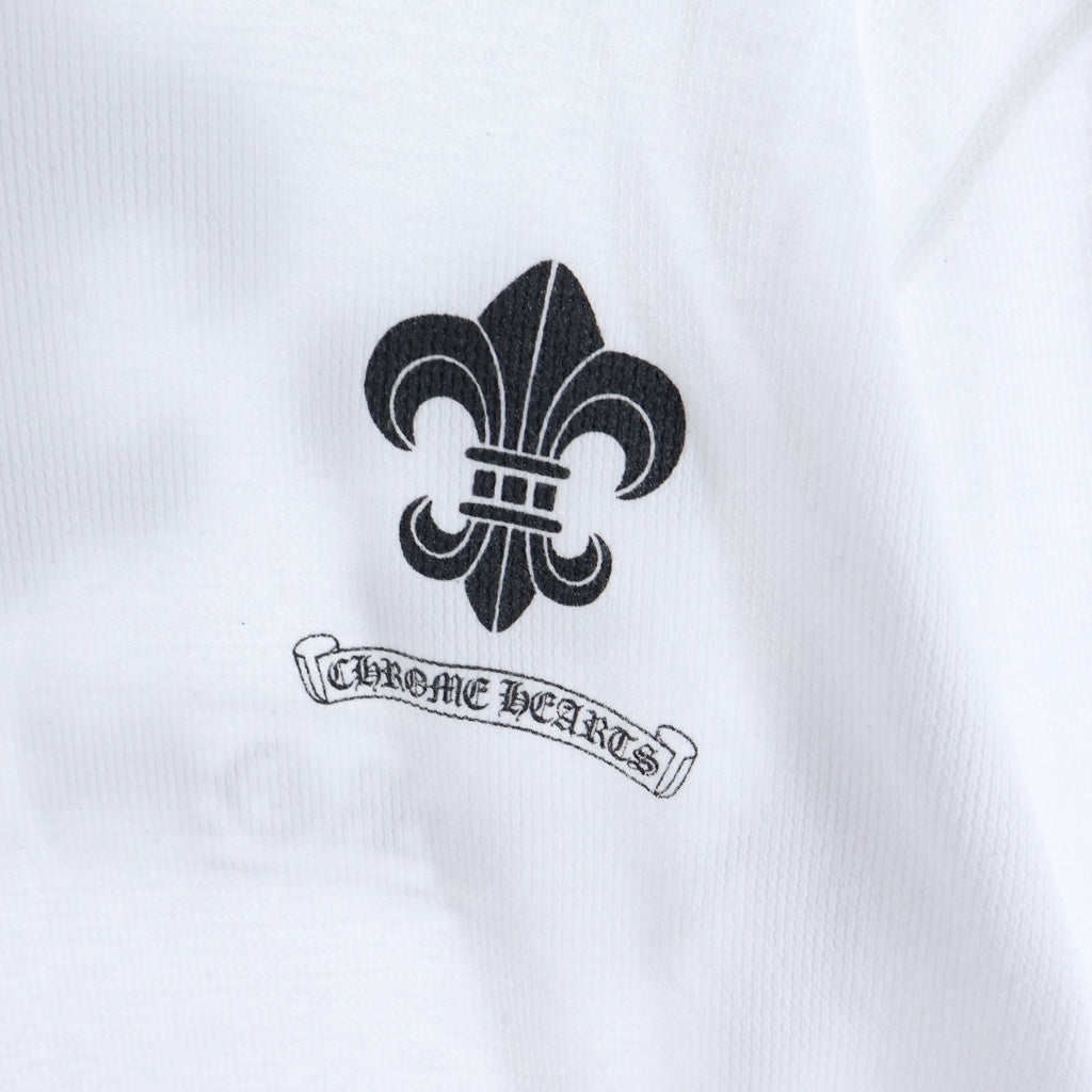 CHROME HEARTS(クロムハーツ) BSフレア スクロールラベル クルーネック 長袖Tシャツ カットソー ロングスリーブ コットン ホワイト