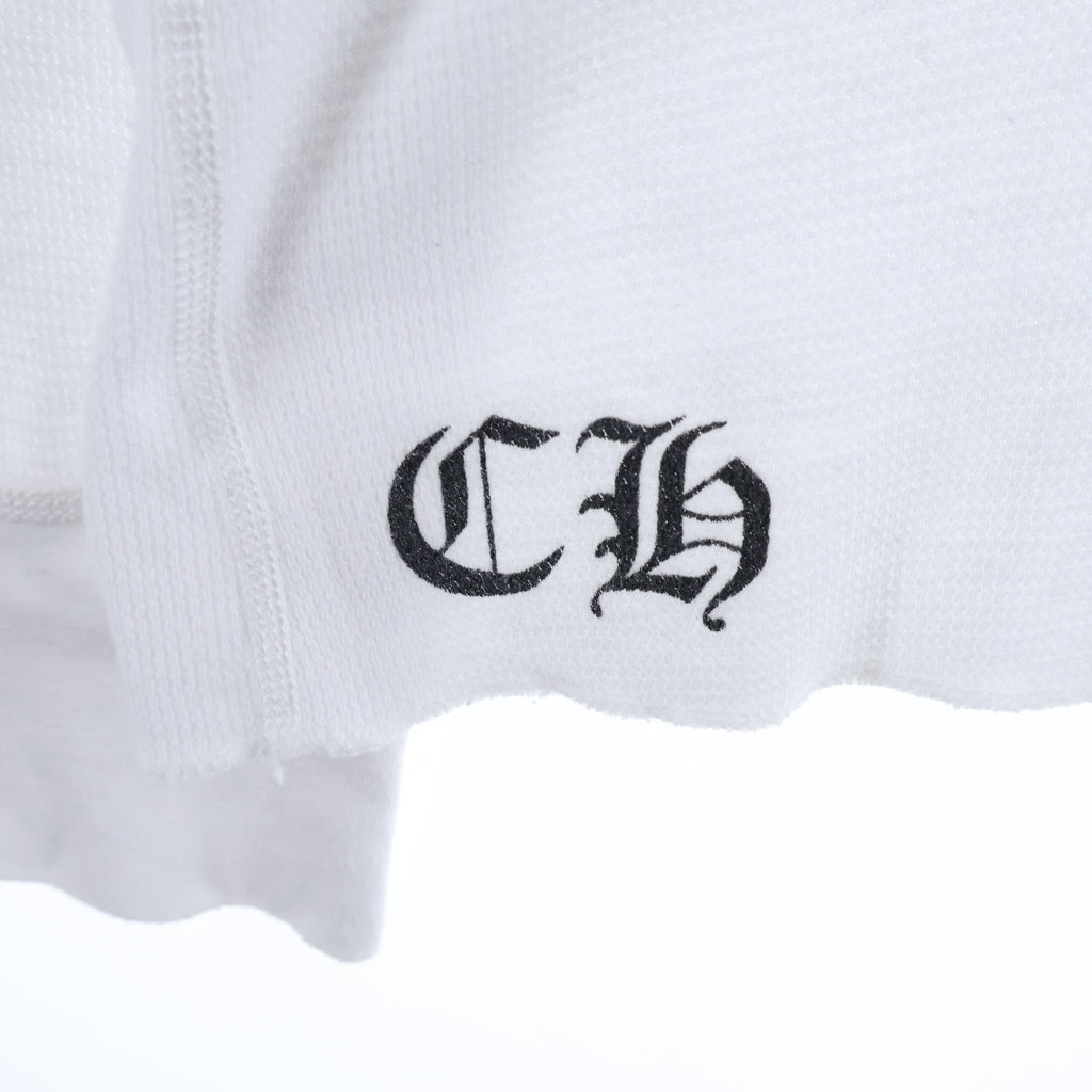 CHROME HEARTS(クロムハーツ) BSフレア スクロールラベル クルーネック 長袖Tシャツ カットソー ロングスリーブ コットン ホワイト