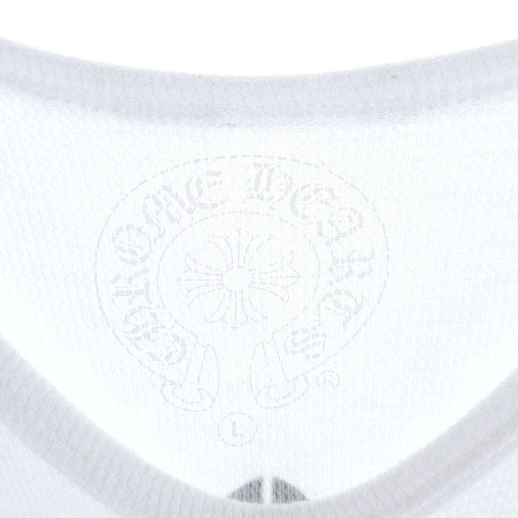 CHROME HEARTS(クロムハーツ) BSフレア スクロールラベル クルーネック 長袖Tシャツ カットソー ロングスリーブ コットン ホワイト