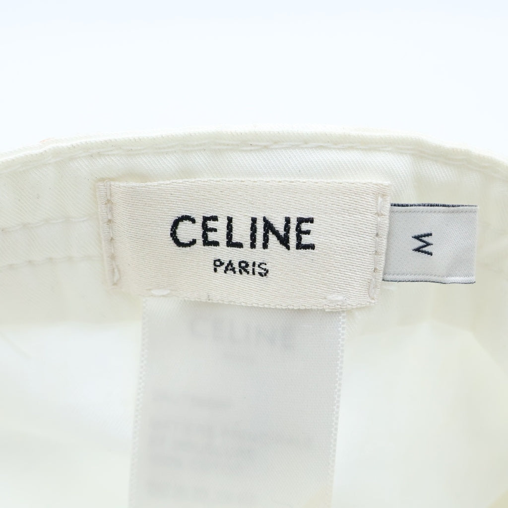 CELINE(セリーヌ) トリオンフ ワッペンロゴ コットン 6パネル ベースボールキャップ 帽子 ホワイト 2AUT6969P レディース