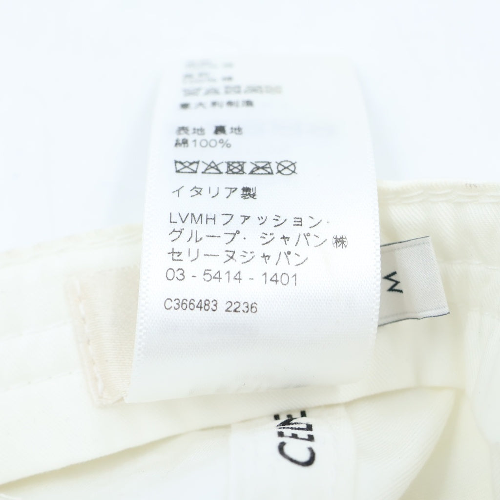 CELINE(セリーヌ) トリオンフ ワッペンロゴ コットン 6パネル ベースボールキャップ 帽子 ホワイト 2AUT6969P レディース