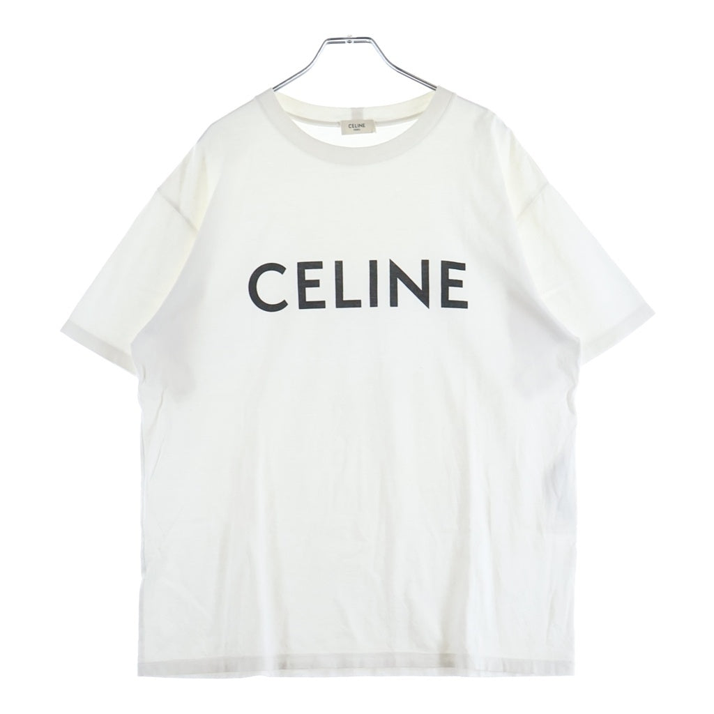 CELINE(セリーヌ) ロゴプリント クルーネック 半袖Tシャツ カットソー ホワイト 2X681671Q