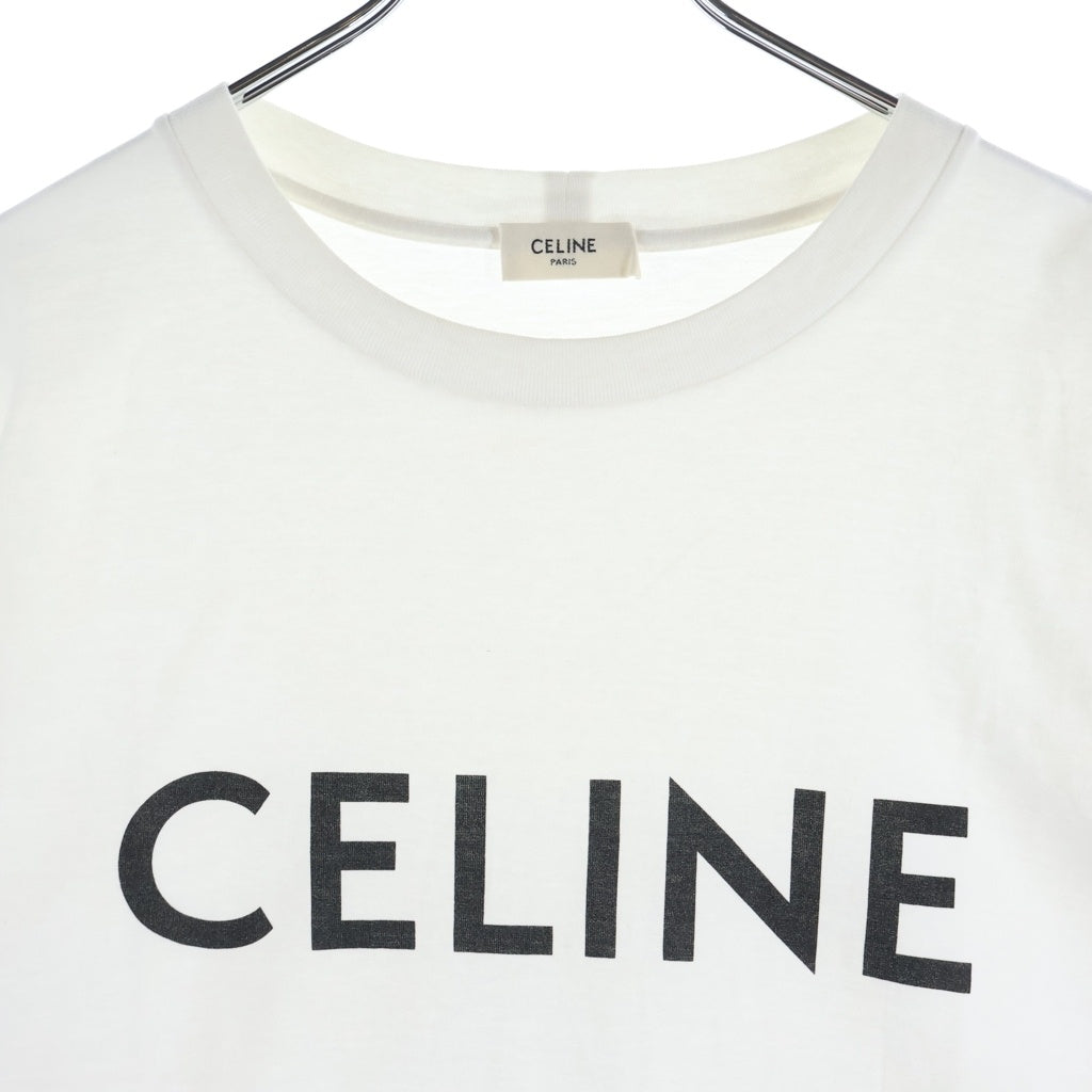 CELINE(セリーヌ) ロゴプリント クルーネック 半袖Tシャツ カットソー ホワイト 2X681671Q